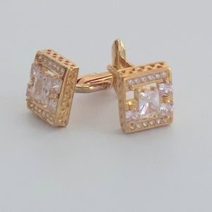 Iced Golden Classy Cufflinks